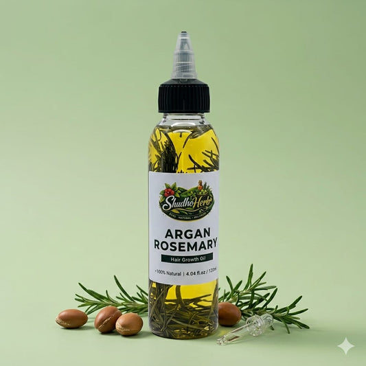 Shudho Herb Argan Rosemary Hair Growth Oil | 100% Natural Hair Oil for Hair Fall Control & Strong Hair Growth