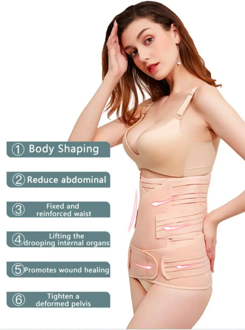 Premium 3-in-1 Women's Postpartum Recovery Belly Wrap | Adjustable Abdominal Binder & Waist Support Belt