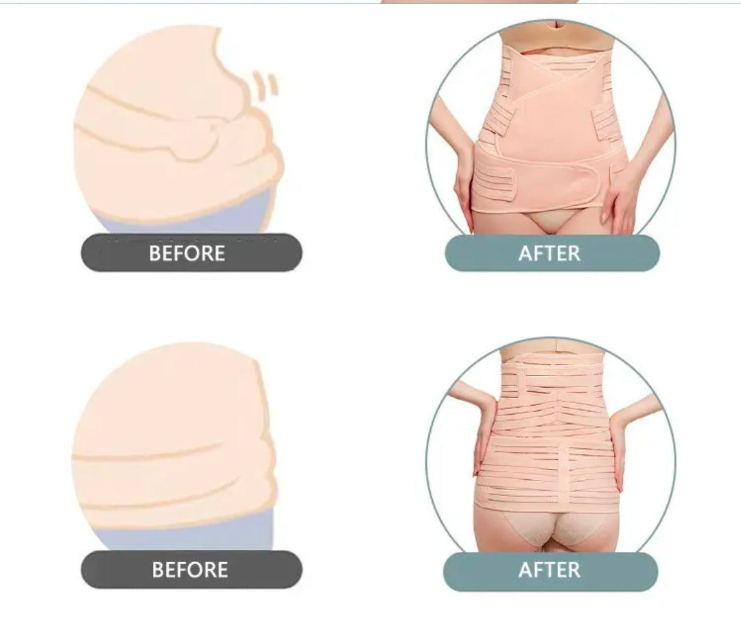 Premium 3-in-1 Women's Postpartum Recovery Belly Wrap | Adjustable Abdominal Binder & Waist Support Belt